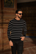 Donato Rayas lightweight cotton sweater black/white