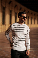 Donato Rayas lightweight cotton sweater white/black