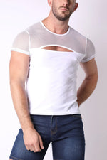 Vaux Supernova split mesh t-shirt white
