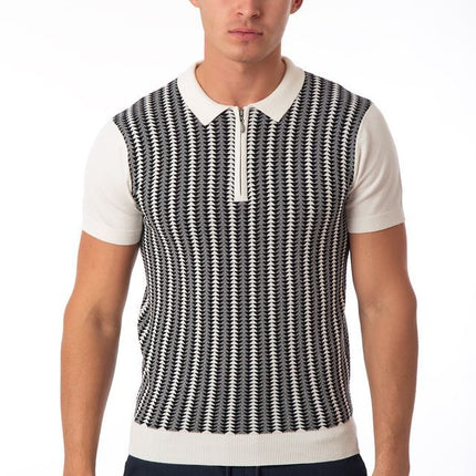 SoulStar Kinney Zip Knit Polo Shirt - Navy
