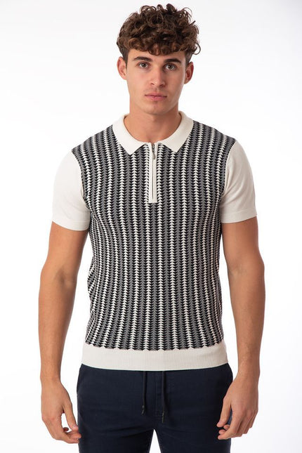 SoulStar Kinney Zip Knit Polo Shirt - Navy