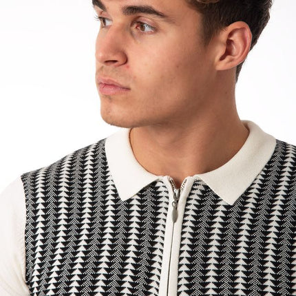 SoulStar Kinney Zip Knit Polo Shirt - Navy