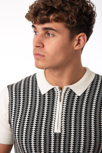 SoulStar Kinney Zip Knit Polo Shirt - Navy