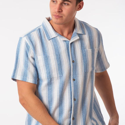 SoulStar Doheny Slim-Fit Shirt - White/Navy Stripe