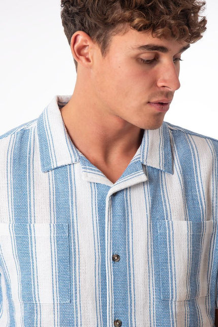 SoulStar Doheny Slim-Fit Shirt - White/Blue Stripe