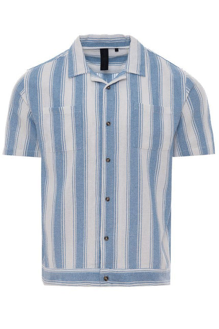 SoulStar Doheny Slim-Fit Shirt - White/Blue Stripe