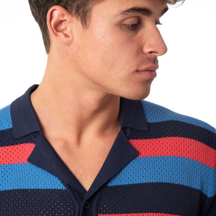 SoulStar Hashi Knit Shirt - Blue/Red