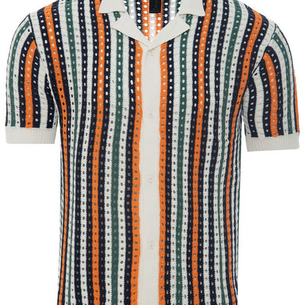 SoulStar Sub Open Knit Shirt - Ecru Stripe