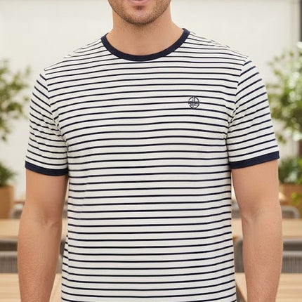 SoulStar Sail Cotton T-Shirt - Navy Stripe