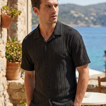 SoulStar Emei Textured Shirt - Black