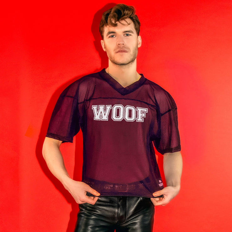 Peachy Kings Woof Mesh Football Jersey - Plum