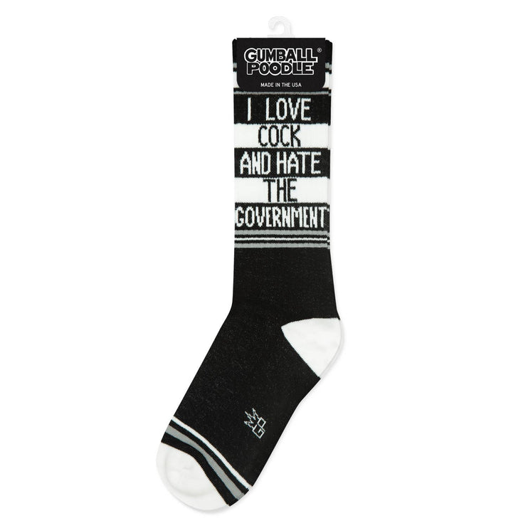 Gumball PoodleI Love Cock And Hate The Government Gym Crew Socks