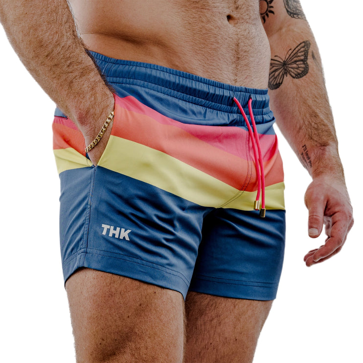 THK 70's 5-Inch Swim Gym Shorts - Blue