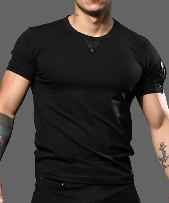 Andrew Christian 10418 Zipper Pocket t-shirt black