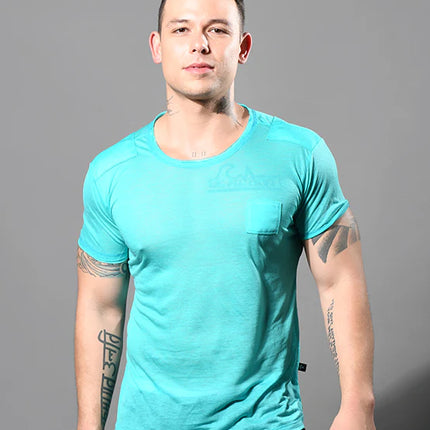 Andrew Christian 10419 Sheer Burnout t-shirt teal