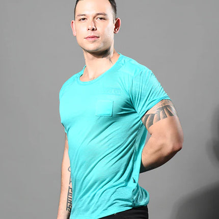Andrew Christian 10419 Sheer Burnout t-shirt teal