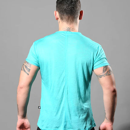 Andrew Christian 10419 Sheer Burnout t-shirt teal