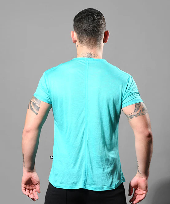 Andrew Christian 10419 Sheer Burnout t-shirt teal