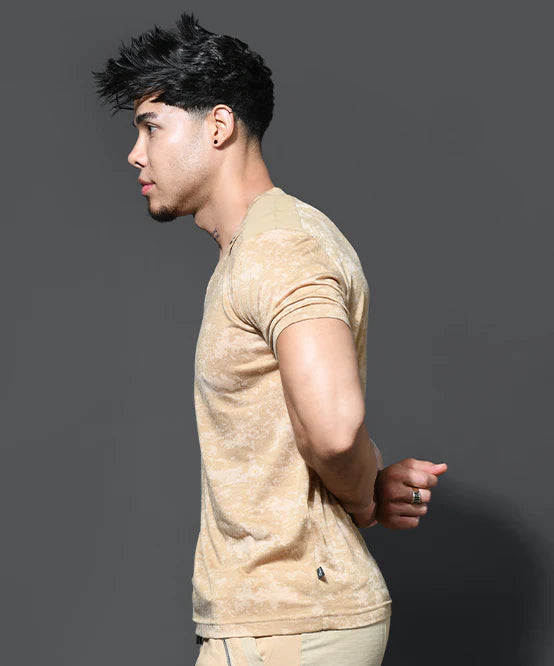 Andrew Christian 10425 Enlist v-neck t-shirt camouflage tan