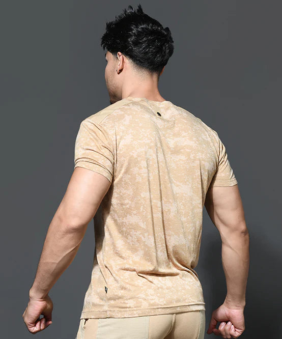 Andrew Christian 10425 Enlist v-neck t-shirt camouflage tan
