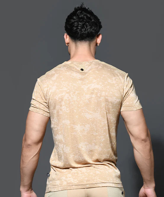 Andrew Christian 10425 Enlist v-neck t-shirt camouflage tan