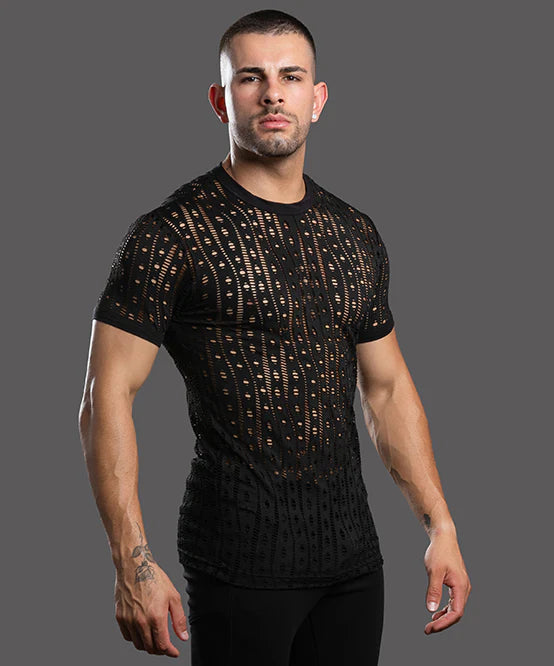 Andrew Christian 10470 Slut Capsule Orgy mesh t-shirt black