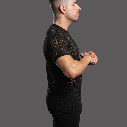 Andrew Christian 10470 Slut Capsule Orgy mesh t-shirt black