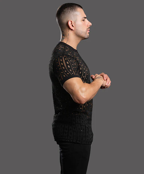 Andrew Christian 10470 Slut Capsule Orgy mesh t-shirt black