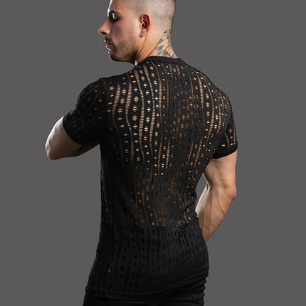 Andrew Christian 10470 Slut Capsule Orgy mesh t-shirt black