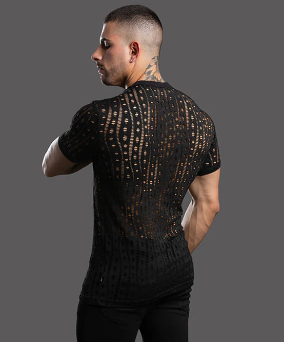 Andrew Christian 10470 Slut Capsule Orgy mesh t-shirt black