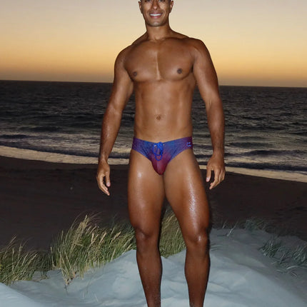 2eros V10 Pixelpop Swim Brief - Navy/Red
