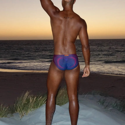 2eros V10 Pixelpop Swim Brief - Navy/Red