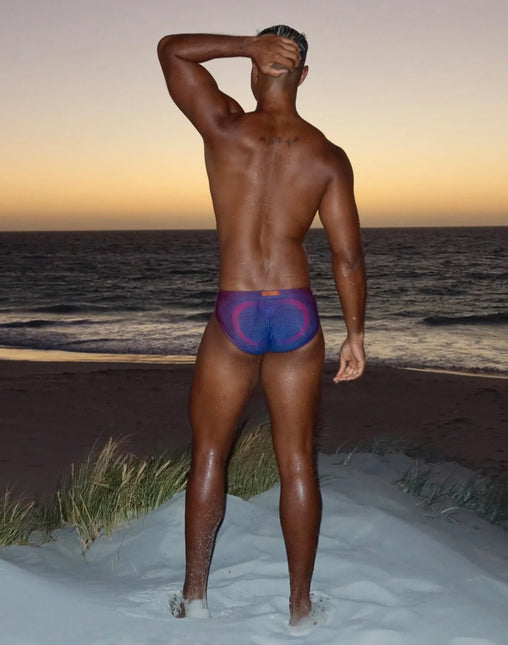 2eros V10 Pixelpop Swim Brief - Navy/Red