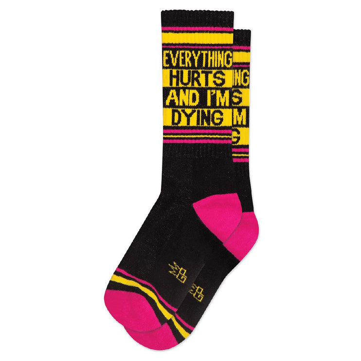 Gumball Poodle Everything Hurts and I'm Dying Gym Crew Socks