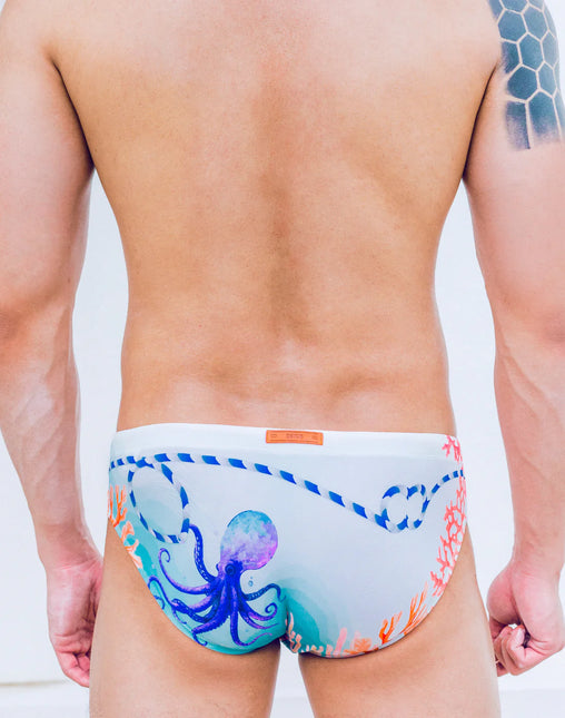 2eros V10 Coralscape Swim Brief - Blue