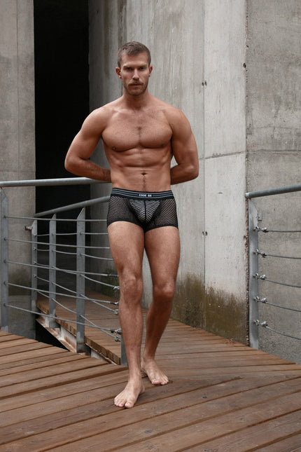 Code 22 Openwork Mesh Boxer 2142 - Black