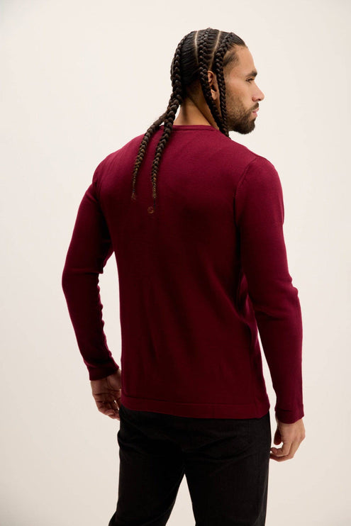 Ron Tomson Full Zip Closure Cardigan - Burgundy