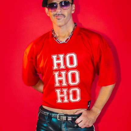 Peachy Kings Ho Ho Ho Mesh Football Jersey - Red