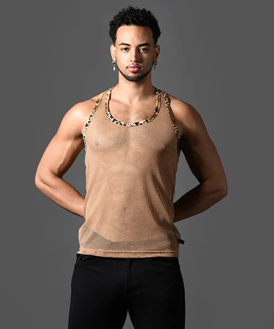 Andrew Christian 20014 Summer mesh tank khaki