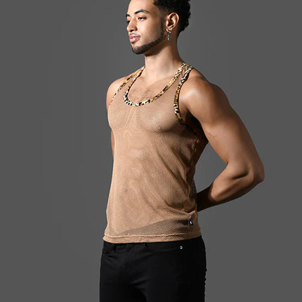 Andrew Christian 20014 Summer mesh tank khaki
