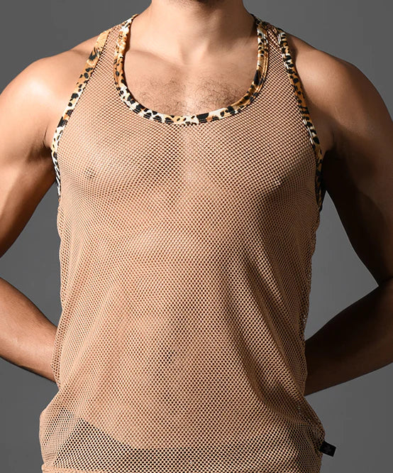 Andrew Christian 20014 Summer mesh tank khaki