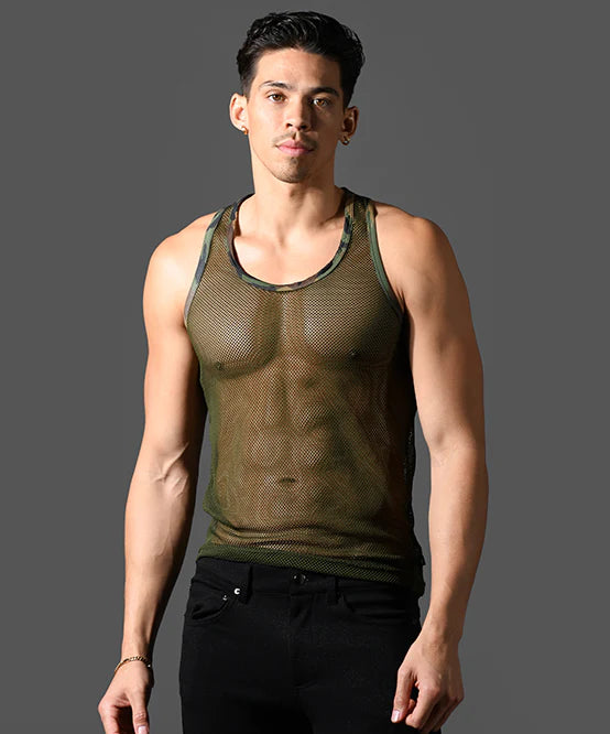 Andrew Christian 20014 Summer mesh tank olive