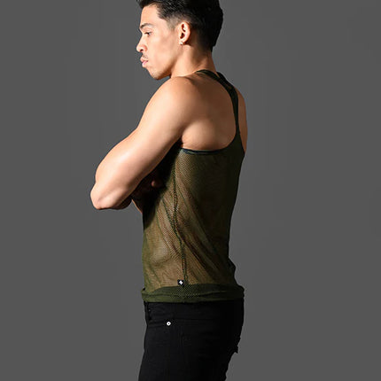 Andrew Christian 20014 Summer mesh tank olive
