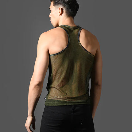 Andrew Christian 20014 Summer mesh tank olive
