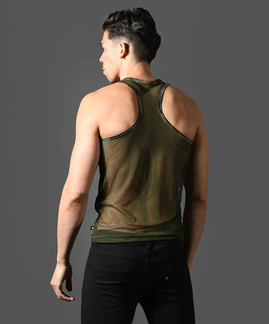 Andrew Christian 20014 Summer mesh tank olive
