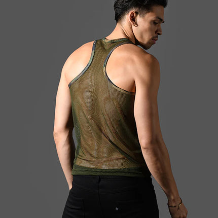 Andrew Christian 20014 Summer mesh tank olive