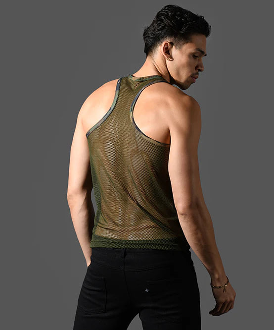 Andrew Christian 20014 Summer mesh tank olive