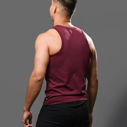 Andrew Christian 20029 ribbed tank burgundy