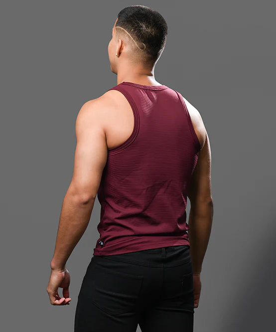 Andrew Christian 20029 ribbed tank burgundy