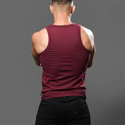 Andrew Christian 20029 ribbed tank burgundy